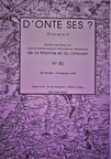 Anciens numéros de D'Onte Ses?